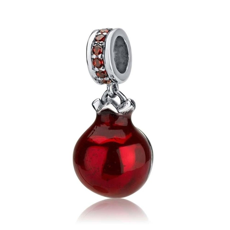 Marina Jewelry Breloque pendentif grenade ouverte avec pierres grenat