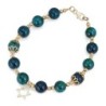 Rafael Jewelry Gold Plated Silver & Eilat Stone Bead Star of David Bra