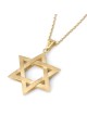 14K Gold Elevated and Interlocking Large Star of David Pendant - Color