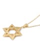 14K Gold Elevated and Interlocking Large Star of David Pendant - Color