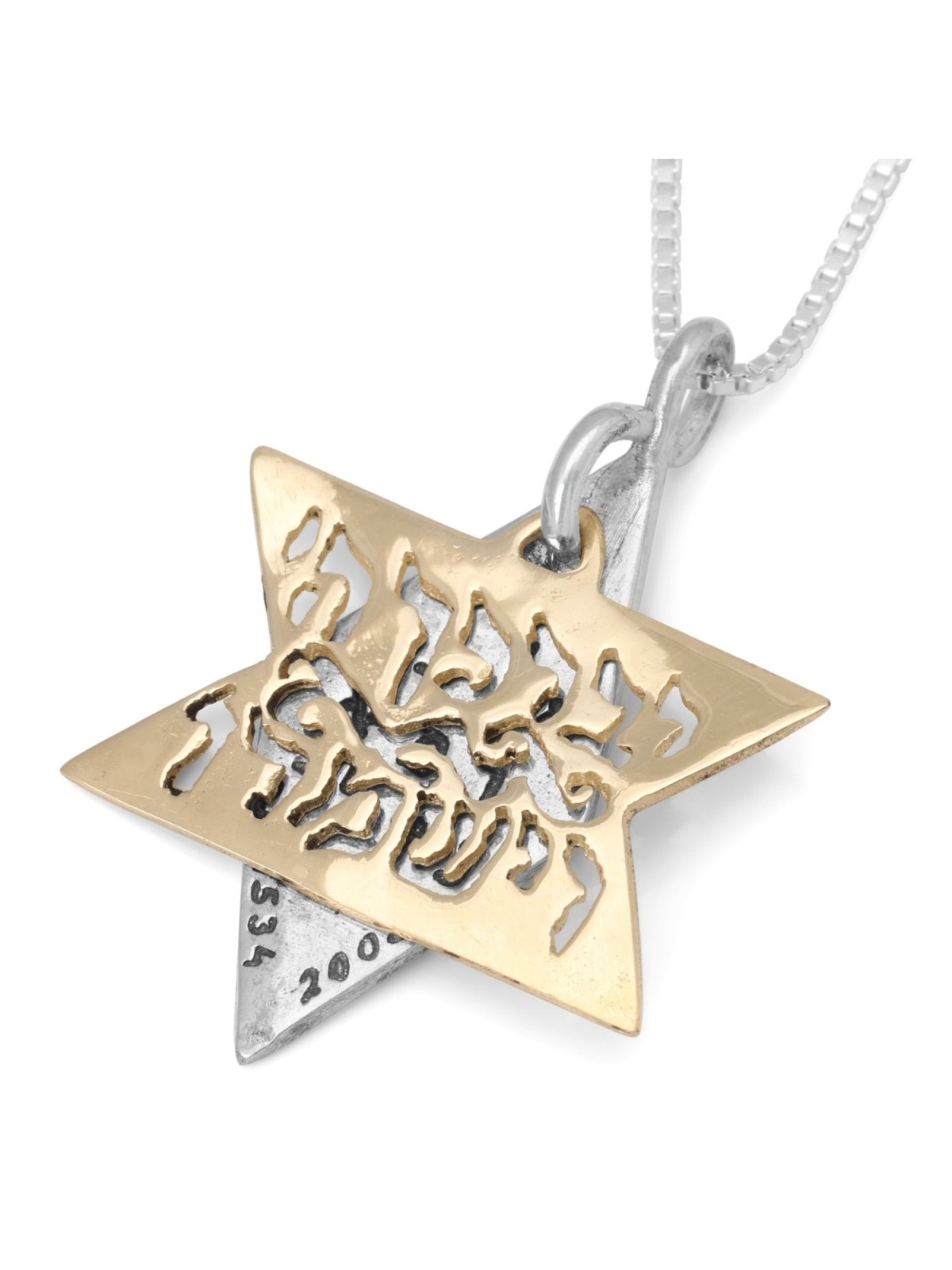 Bénédiction sacerdotale d’argent et d’or et guéris-moi, Seigneur Étoile de David Neck