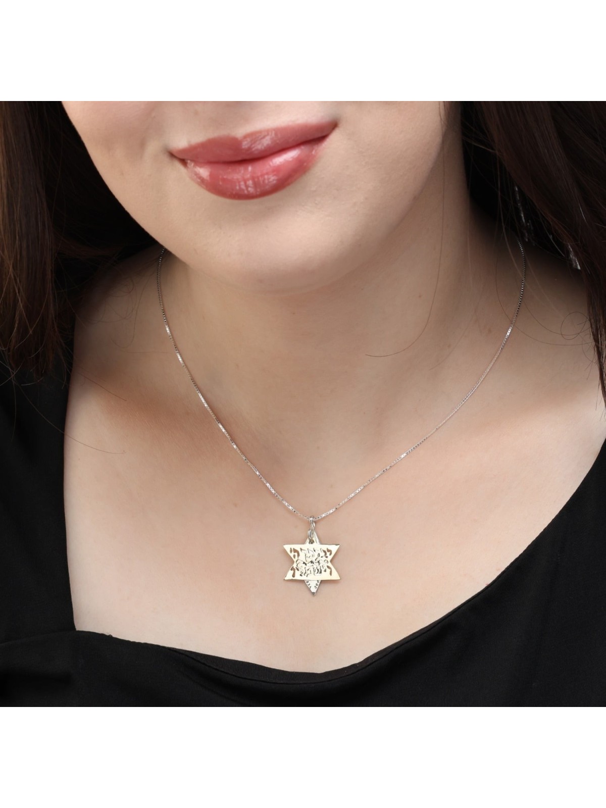 Bénédiction sacerdotale d’argent et d’or et guéris-moi, Seigneur Étoile de David Neck