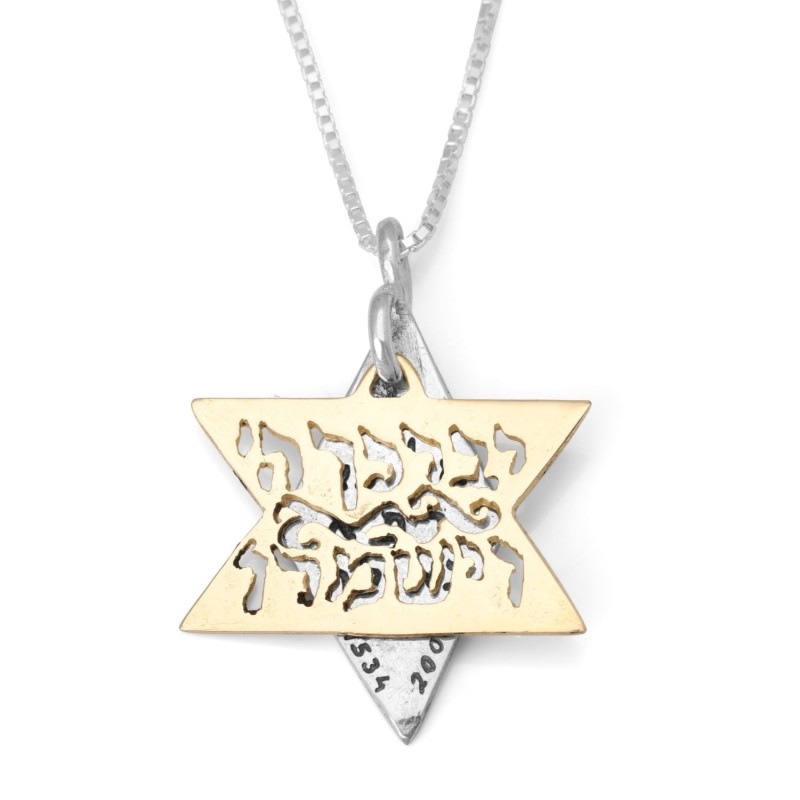 Silver and Gold Priestly Blessing and Heal Me, Lord Star of David Neck