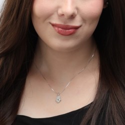 Sterling Silver and 9K Gold Ethnic Hamsa Necklace - Luck and Blessing