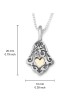 Collier Hamsa ethnique en argent sterling et or 9 carats - Chance et bénédiction
