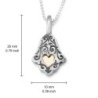 Sterling Silver and 9K Gold Ethnic Hamsa Necklace - Luck and Blessing