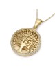 14K Gold Large Tree of Life Pendant Necklace with Sparkling Diamonds
