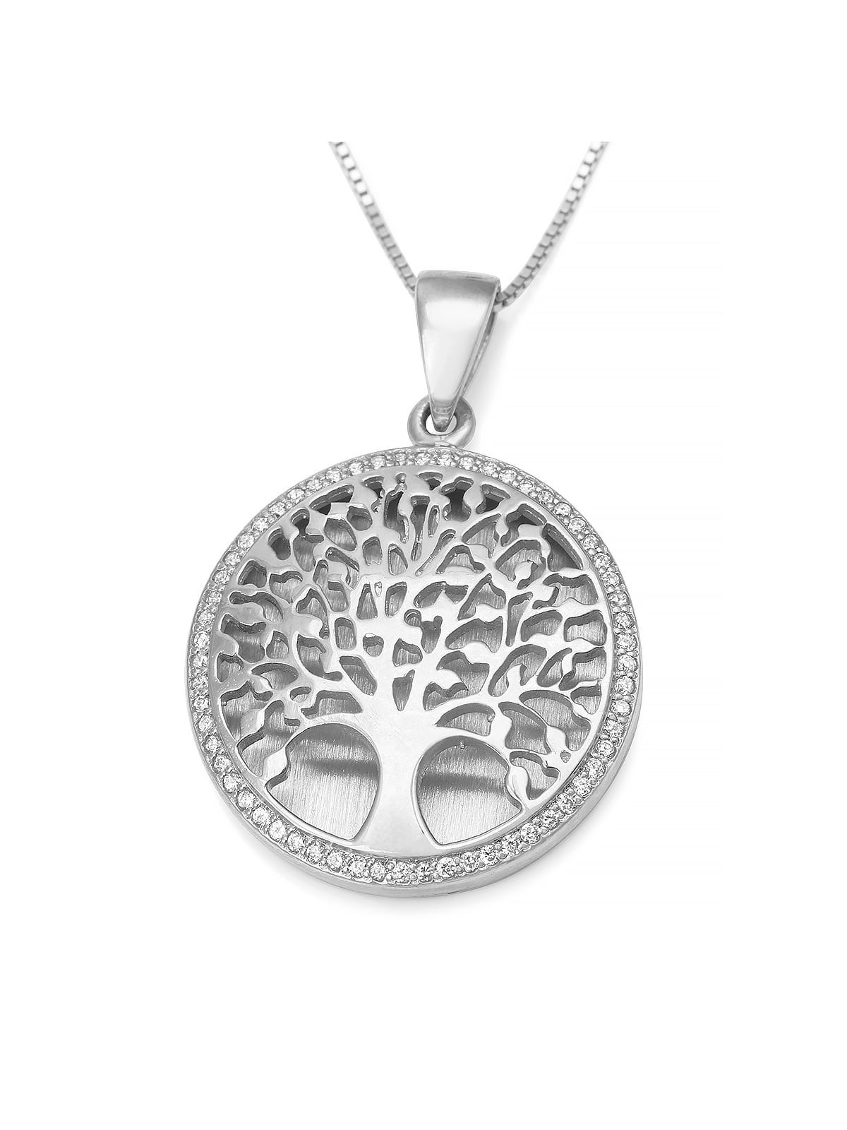 14K Gold Large Tree of Life Pendant Necklace with Sparkling Diamonds