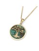14K Gold and Eilat Stone Tree of Life Pendant Necklace
