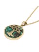 Collier pendentif arbre de vie en or 14 carats et pierre d'Eilat