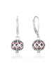 Boucles d'oreilles pendantes en argent sterling avec grenade et émail rouge
