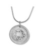 Collier pendentif étoile de David à double disque de style yéménite en argent sterling