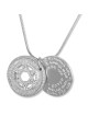 Collier pendentif étoile de David à double disque de style yéménite en argent sterling