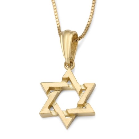 Pendentif délicat étoile de David en or 14 carats pour enfants - Option de couleur