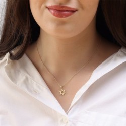 Dainty 14K Gold Star of David Pendant for Children - Color Option