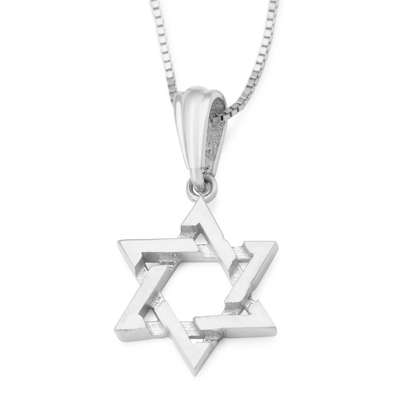 Pendentif délicat étoile de David en or 14 carats pour enfants - Option de couleur