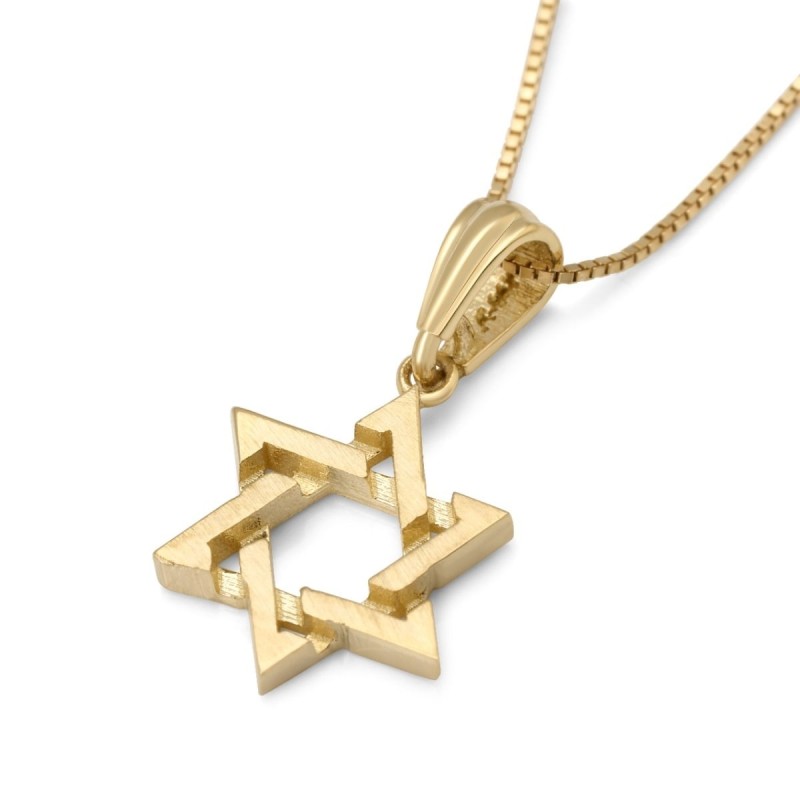 Dainty 14K Gold Star of David Pendant for Children - Color Option