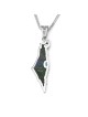 14K Gold Map of Israel Pendant with Eilat Stone - Yellow or White Gold