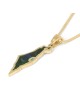 Pendentif Carte d’Israël en or 14 carats avec pierre d’Eilat - Or jaune ou blanc