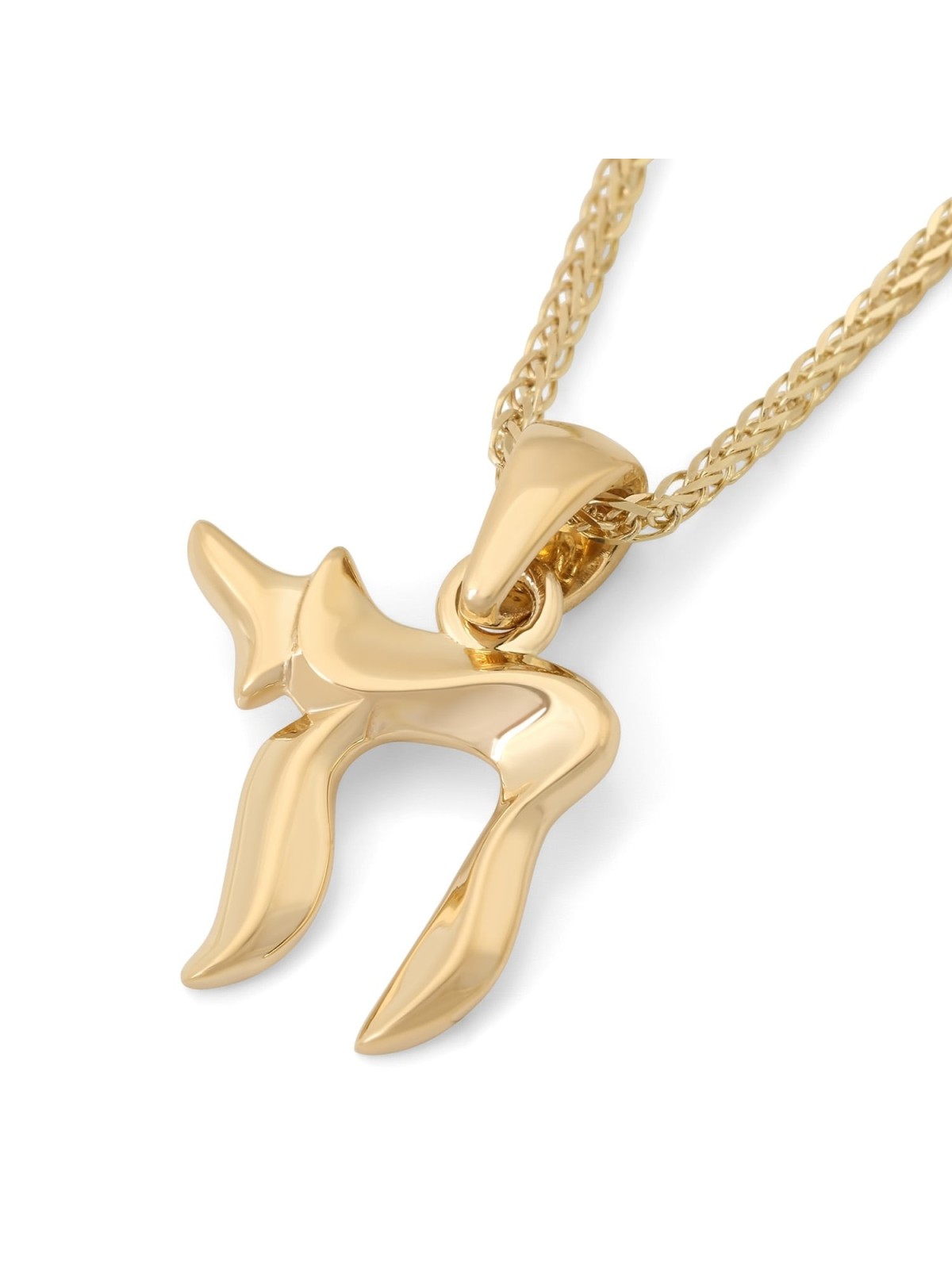 Collier avec pendentif Chai en or 14 carats pour femme