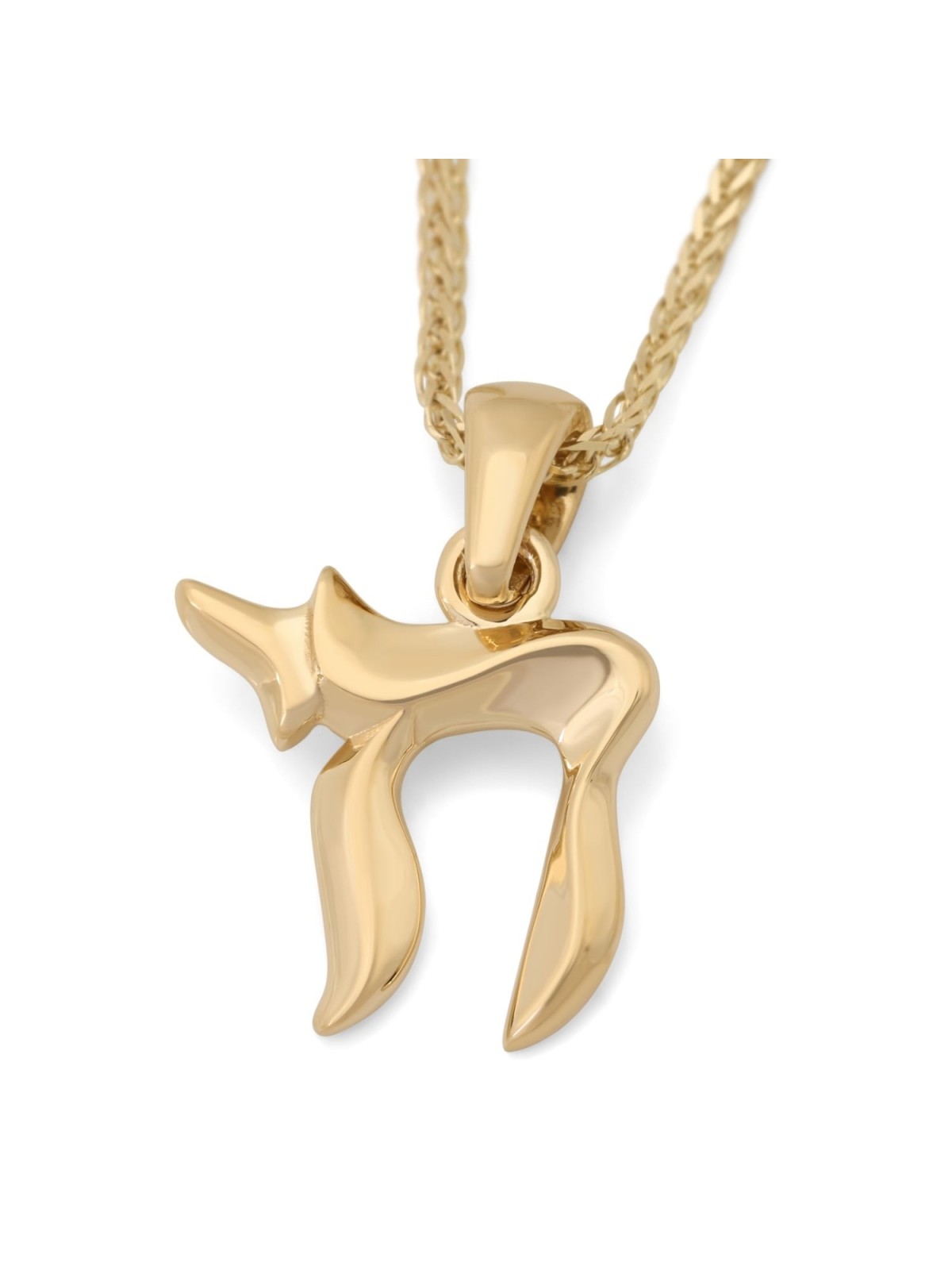Collier avec pendentif Chai en or 14 carats pour femme