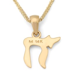 14K Gold Chai Pendant Necklace for Women