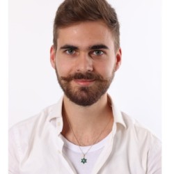 14K Gold Diamond and Eilat Stone Star of David Pendant