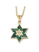 14K Gold Diamond and Eilat Stone Star of David Pendant