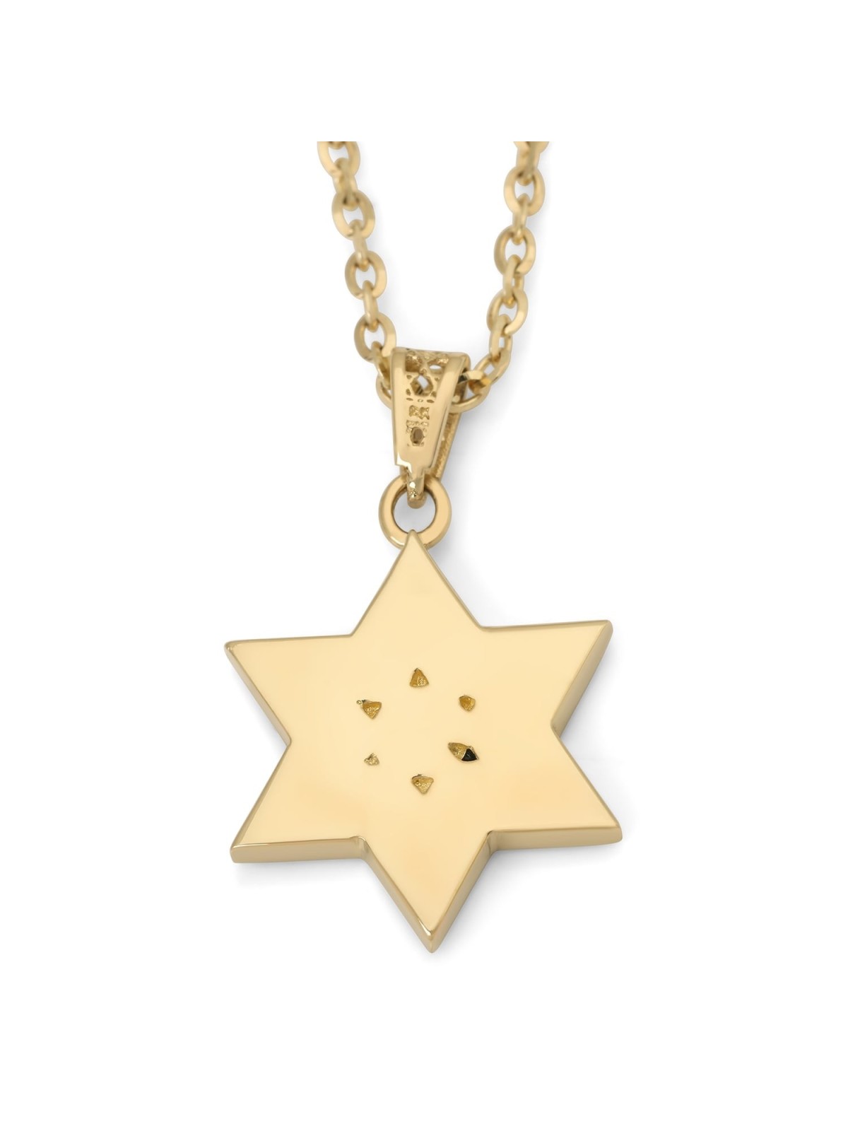 14K Gold Diamond and Eilat Stone Star of David Pendant