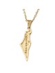 Pendentif carte d'Israël en or 14 carats No Other Land - Unisexe