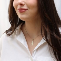 14K Gold No Other Land Map of Israel Pendant - Unisex