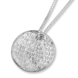 Porat Yosef/Evil Eye: Sterling Silver Hamsa Disk 2-Sided Kabbalah Neck