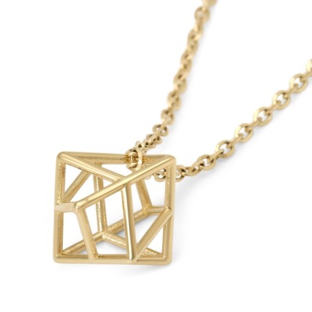 Collier pendentif unisexe étoile de David Merkaba en or 14 carats