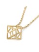 Collier pendentif unisexe étoile de David Merkaba en or 14 carats