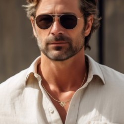 14K Gold Unisex Merkaba Star of David Pendant Necklace