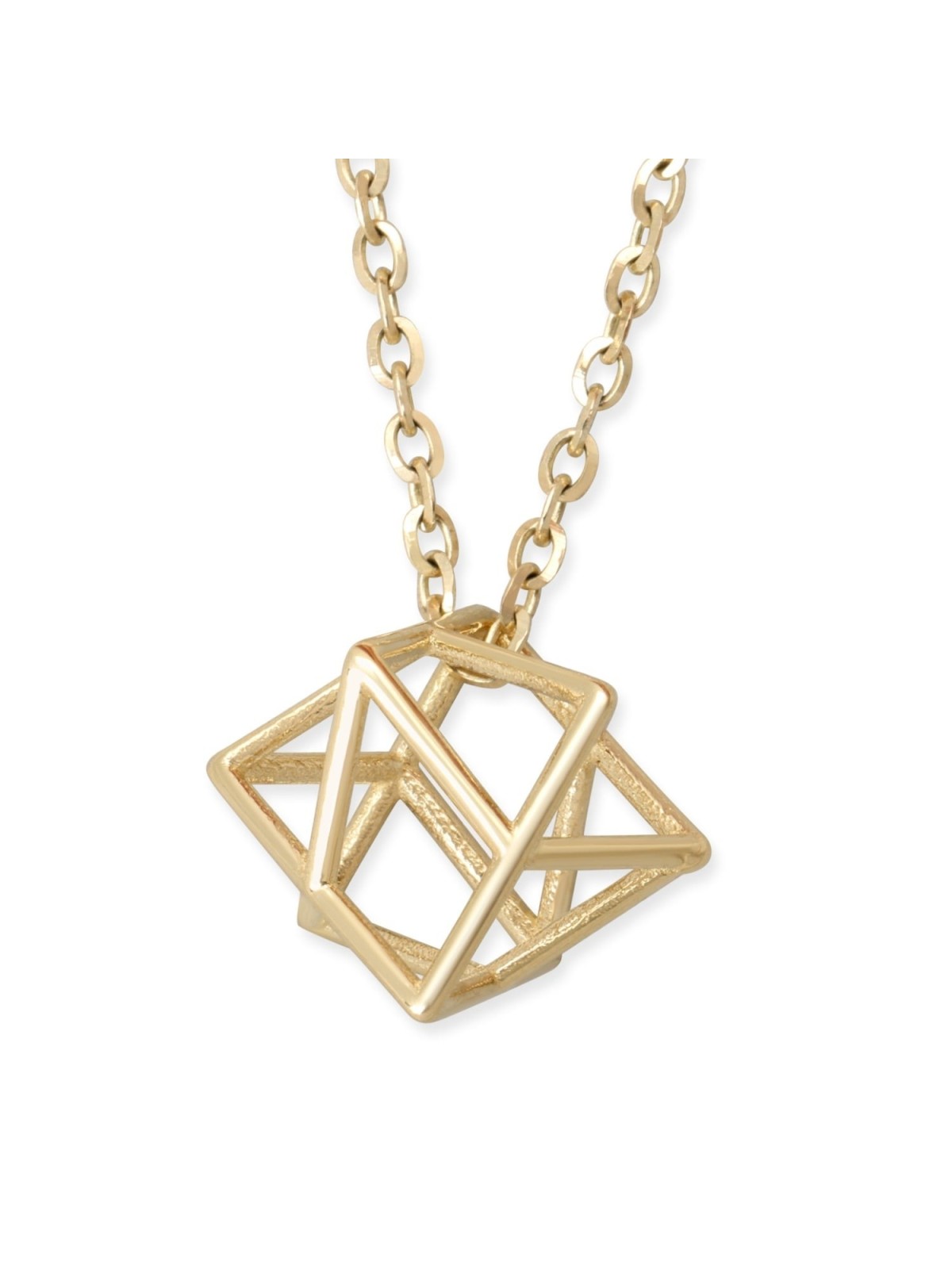 Collier pendentif unisexe étoile de David Merkaba en or 14 carats