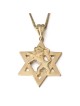 Star of David & Lion of Judah 14K Gold Pendant Necklace - Yellow or Wh