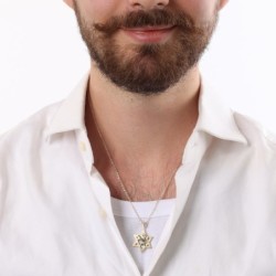 Star of David & Lion of Judah 14K Gold Pendant Necklace - Yellow or Wh