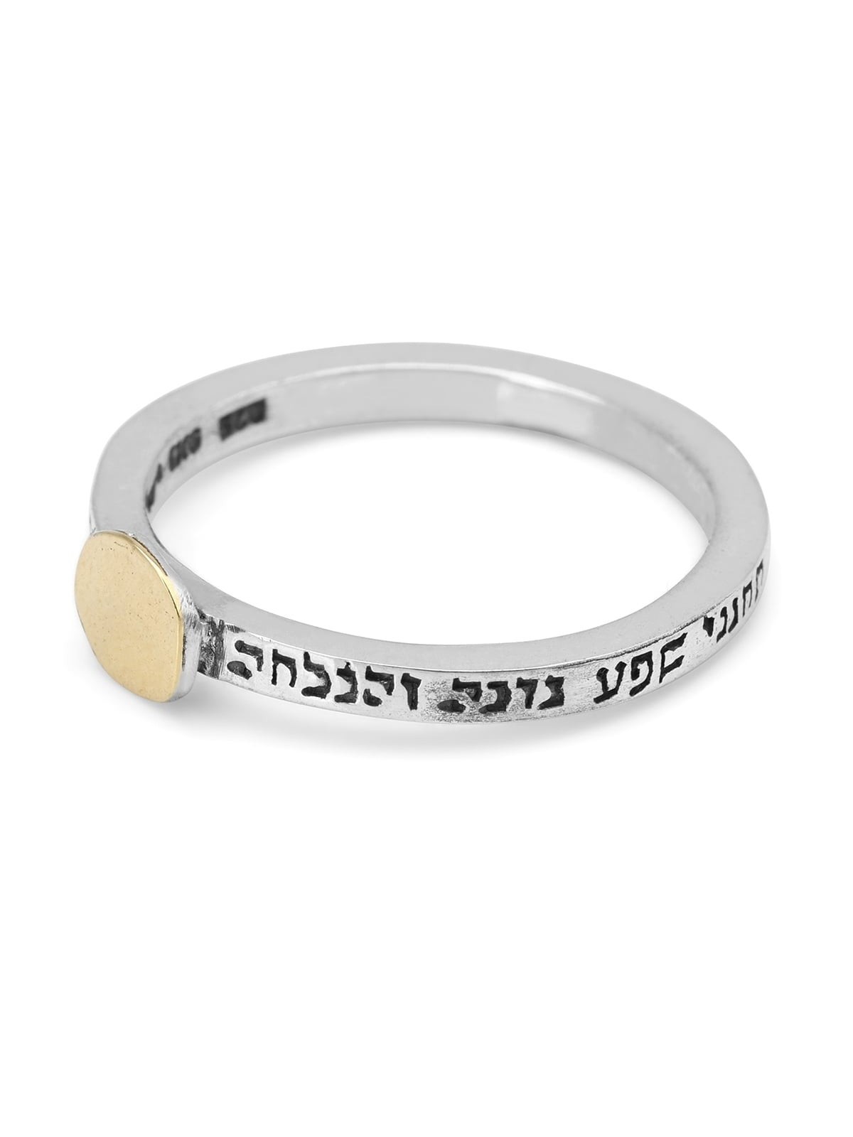 Sterling Silver and 9K Gold Kabbalistic Names Ring