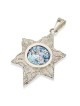 Roman Glass and Silver Star of David Starfish Pendant Necklace