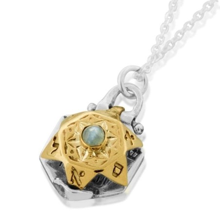 Gold and Silver Star of David Kabbalah Necklace