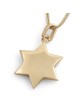 14K Gold Star of David Pendant Necklace With Studded Design - Yellow o