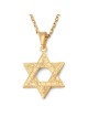 שרשרת תליון מגן דוד מזהב 14 קראט יוקרתית עם פסיפס עתיק