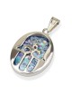 Roman Glass and Silver Fountain Hamsa Pendant Necklace