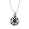 Priestly Blessing: Double Disk Star of David Necklace with Garnet - Nu