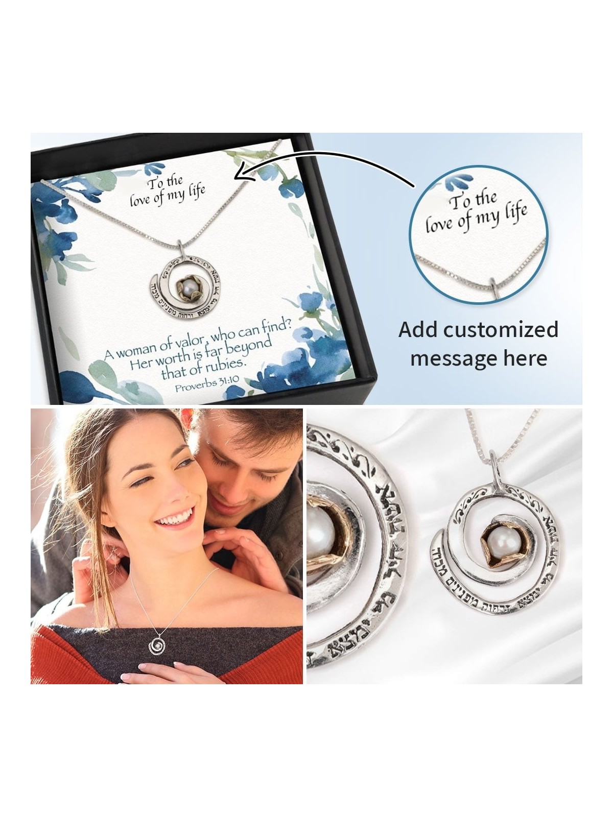 Woman of Valor Gift Box With Sterling Silver & Pearl Woman of Valor Ne