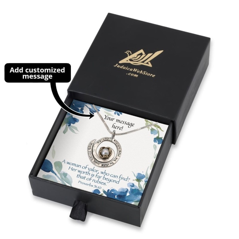 Coffret Cadeau Femme de Valeur avec Argent Sterling et Perle Femme de Valeur Ne