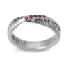 Women's Silver and Ruby Stones Kabbalah Ring for Matchmaking