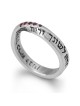 Women's Silver and Ruby Stones Kabbalah Ring for Matchmaking