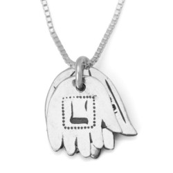 Women's Sterling Silver Double Hamsa Necklace - Blessings / Evil Eye
